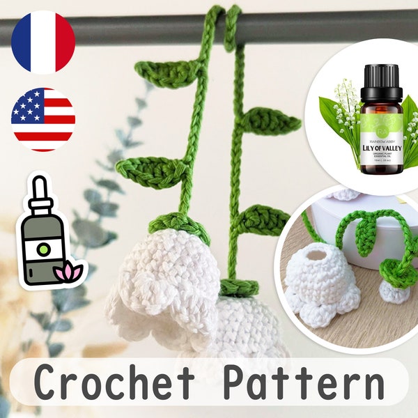 Pattern diffuser perfume lily of the valley eternal lucky charm quick and easy crochet no sewing ideal for markets and Mother's Day gifts