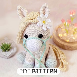 Daisy the mare cute horse amigurumi crochet pattern quick and easy project ideal for children's gifts