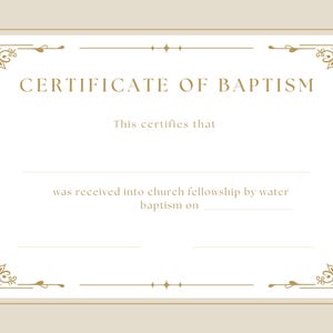 Certificado de Bautismo Imprimible Descargar