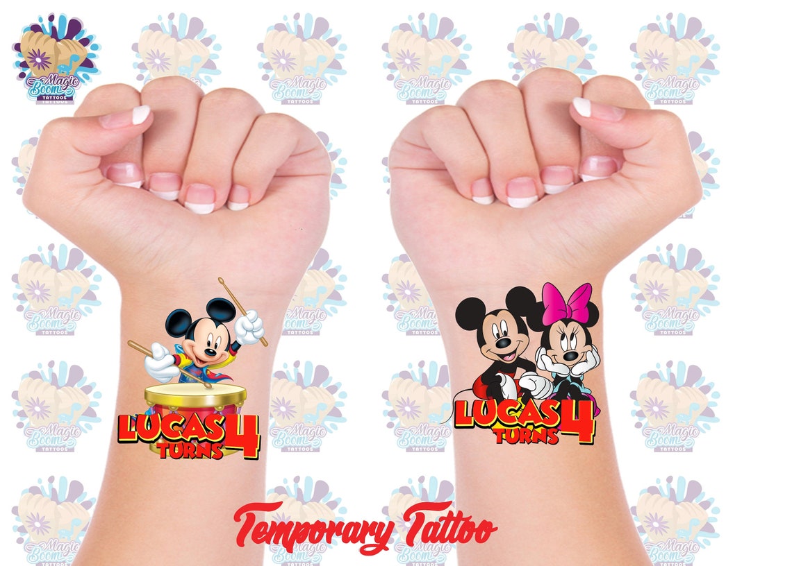 Mickey Mouse tattoo Custom Temporary Tattoo Mickey Mouse Etsy