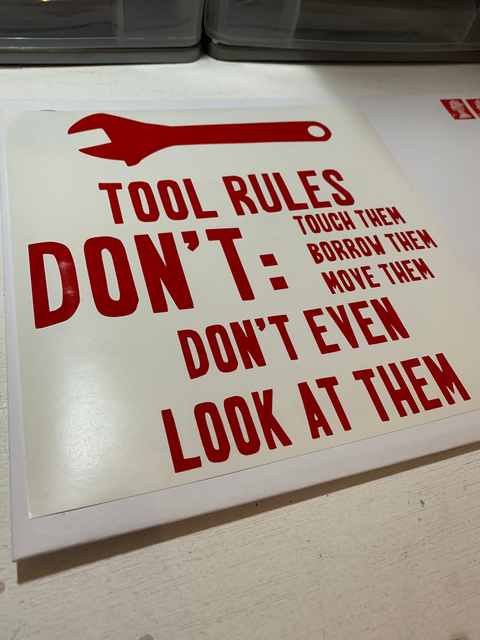 Mechanic Tool Box Rules Sticker Decal Garage Approx 7 Inch Etsy
