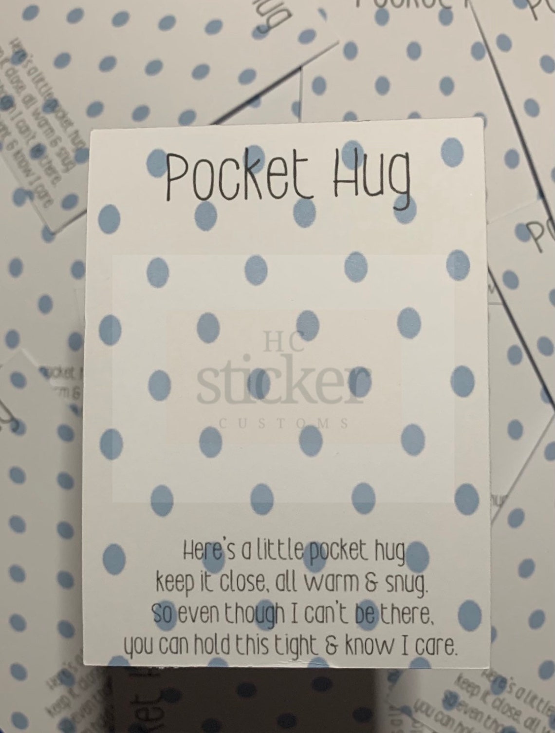 4 x Pink & Blue Pocket Hug Backing Cards Approx A6 Size Etsy