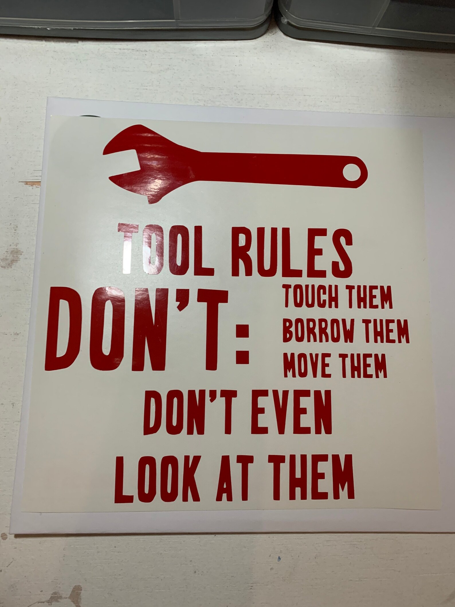 Mechanic Tool Box Rules Sticker Decal Garage Approx 7 Inch Etsy