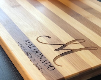 Personalized Cutting Board, Engraved Wood Cutting Board, Custom Wood Cutting Board, Initial Engraved, Custom Gift for Wedding  #105