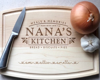 Nana's Kitchen Cutting Board, Mother's Day Cutting Board, Personalized Mother's Day Gift, Custom Gift for Mother's Day, Gift for Nana #121