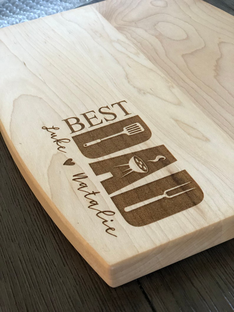 Best Dad Cutting Board Father's Day Cutting Board Etsy