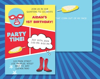 Nacho Libre Birthday Invitation | Lucha Libre Invite | Wrestling Birthday