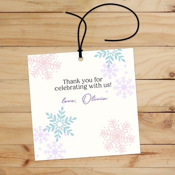 Winter One-derland Birthday Tags | First Birthday Snow Onederland Thank You Tags | First Birthday Treat Tags