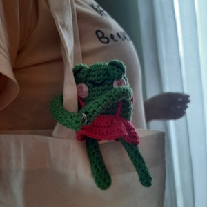 Bag Friend Frog, charm de bolso, charm de bolso, accesorio de bolso, compañero de moda, amante de las ranas, sapo imagen 7