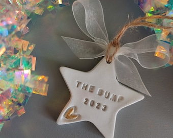 Pregnancy announcement / The Bump 2023 / Bump's first Christmas / Christmas tree decoration