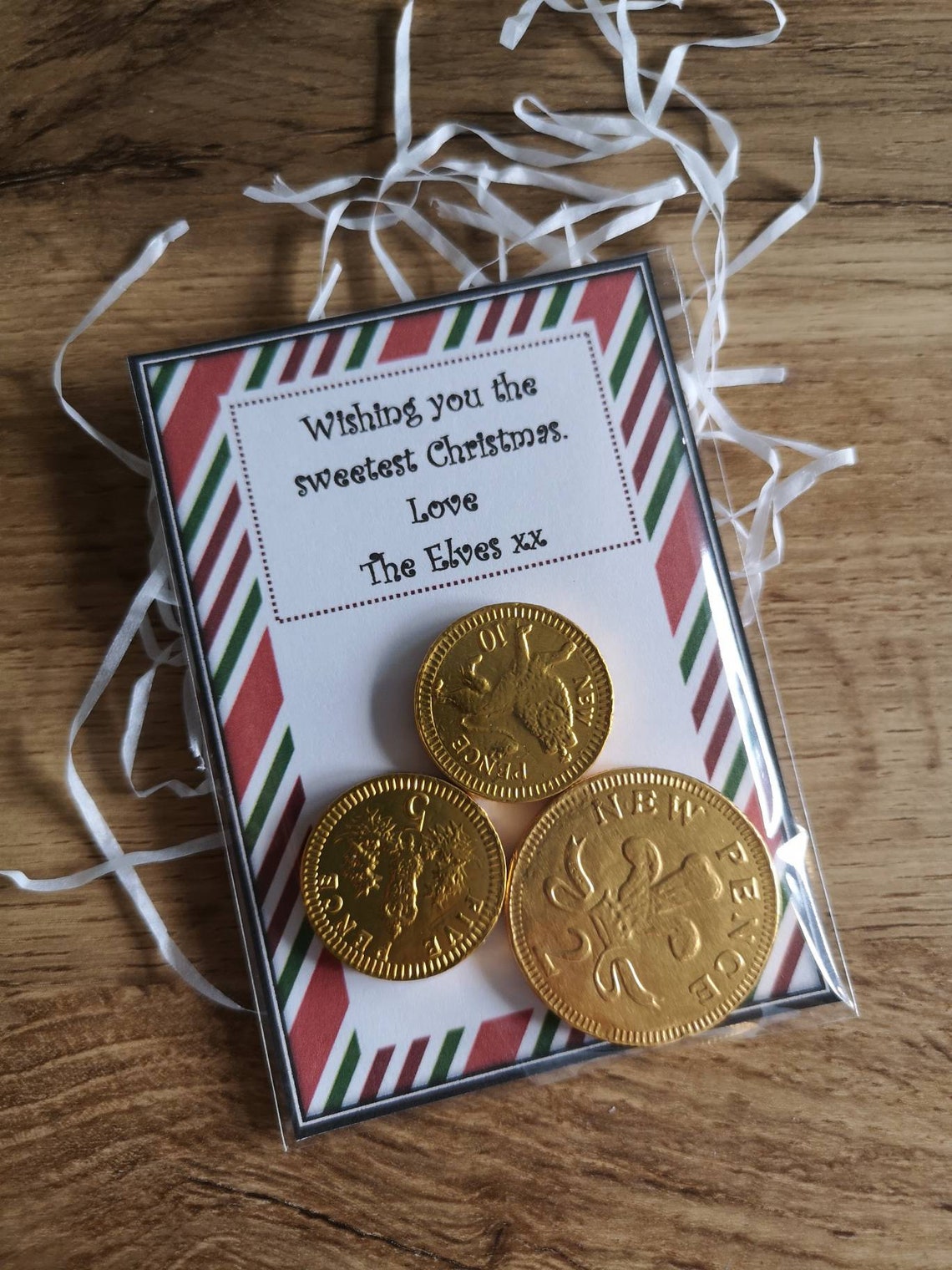 Set of 10 personalized christmas chocolate coins kids Etsy