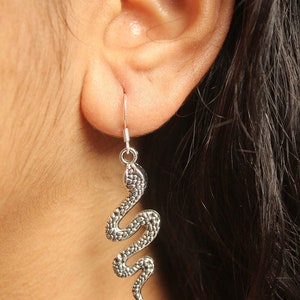 Snake Earrings, Gothic Earrings, Gothic, Silver Snake Earrings, Snake Earrings