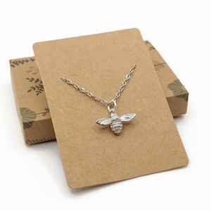 Bee Necklace Gold / Silver, Honey Bee Jewelry, Bee Chain with Pendant 18K Gold Plated / Platinum Plated, Pretty, Minimalistic, Dainty image 5