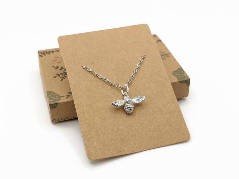 Bee Necklace Gold / Silver, Honey Bee Jewelry, Bee Chain with Pendant 18K Gold Plated / Platinum Plated, Pretty, Minimalistic, Dainty image 5