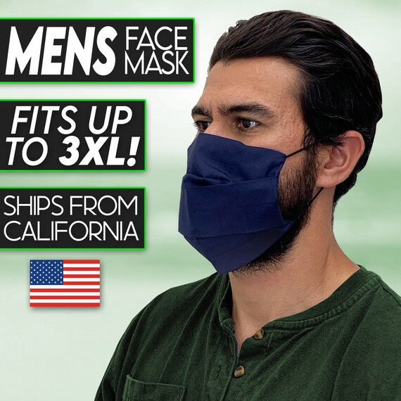Mens Face Mask 1 Day Delivery Upgrade Available XL Face Mask Etsy