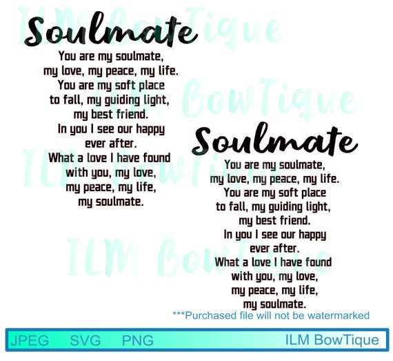 Soulmate Quote Svg File Etsy