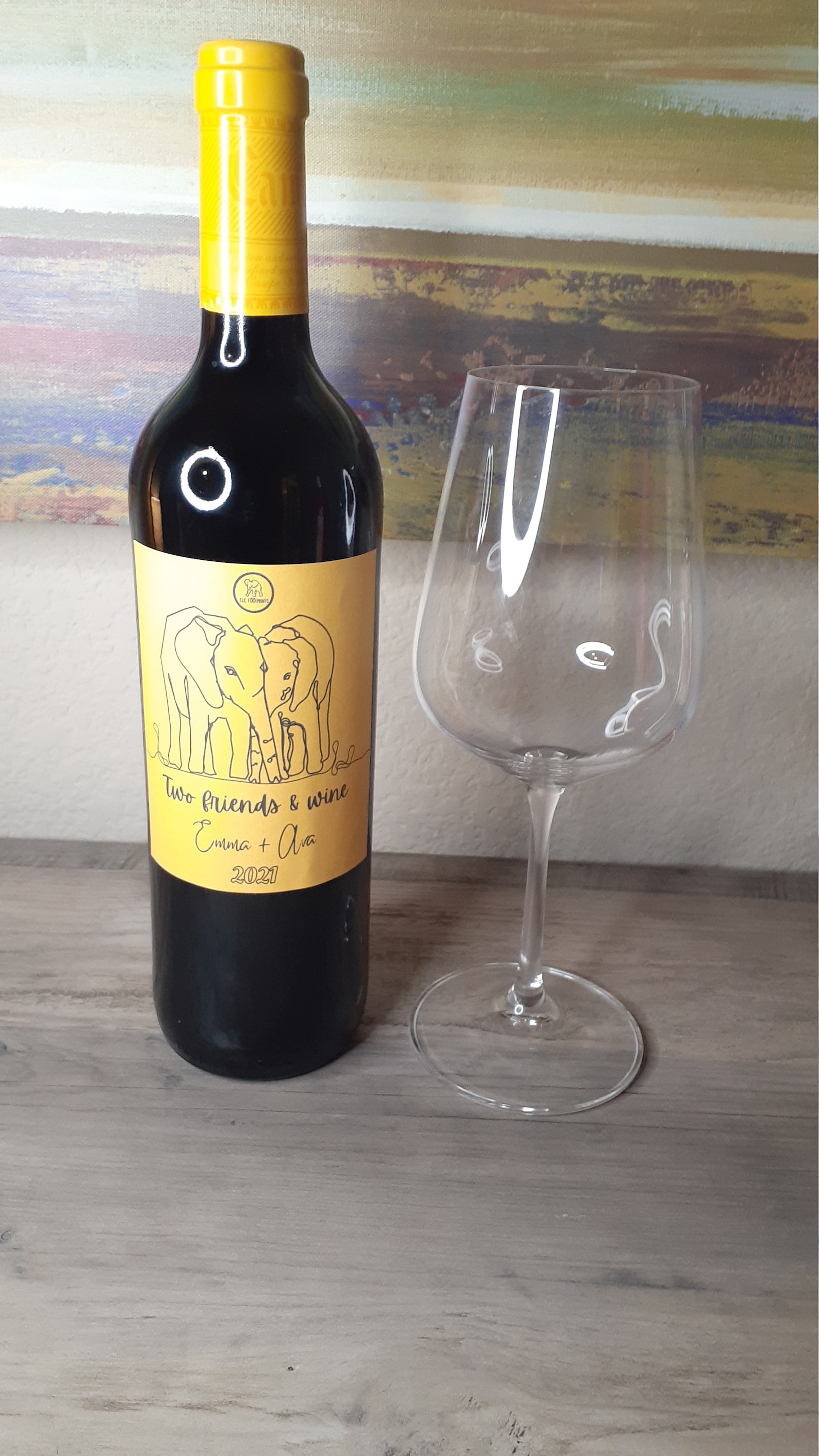 DIGITAL Cute Elephant Wine Label Customizable Wine Label Etsy UK