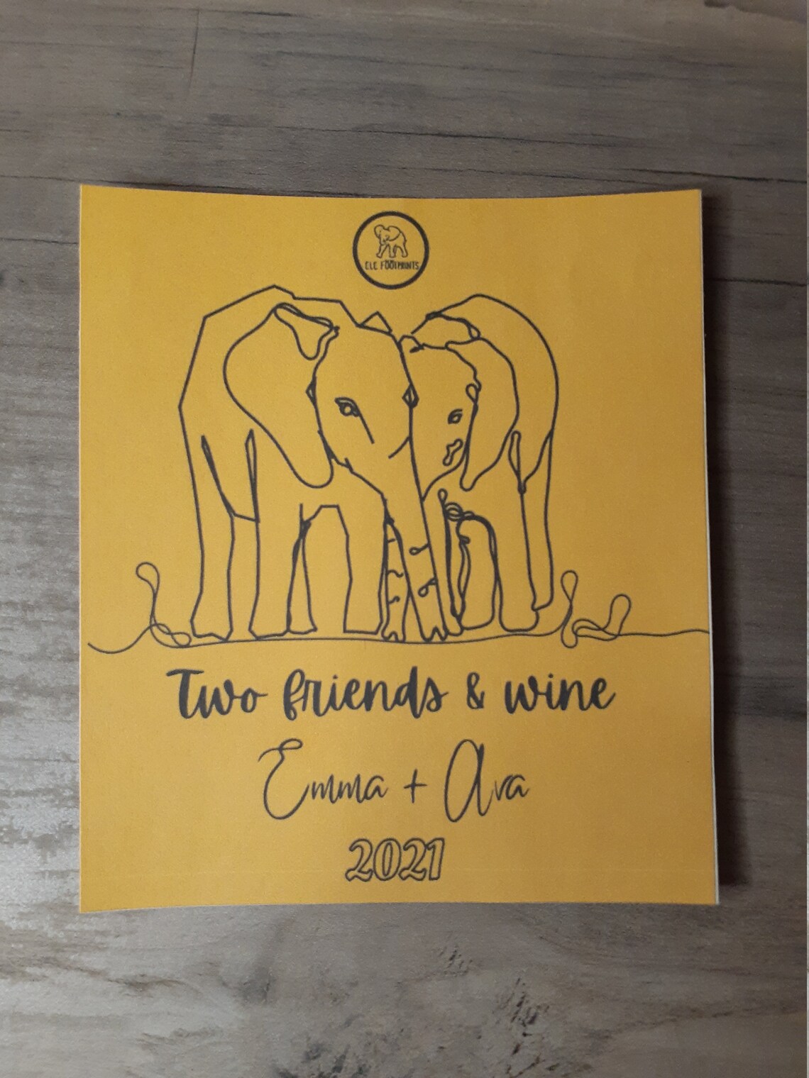 DIGITAL Cute Elephant Wine Label Customizable Wine Label Etsy UK