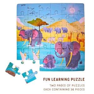 Magnetic Puzzle (2-in-1 Safari): Fun Learning Toy for Kids | 72-Piece Educational Jigsaw | Reduce screentime Kids ages 3+ educational & fun