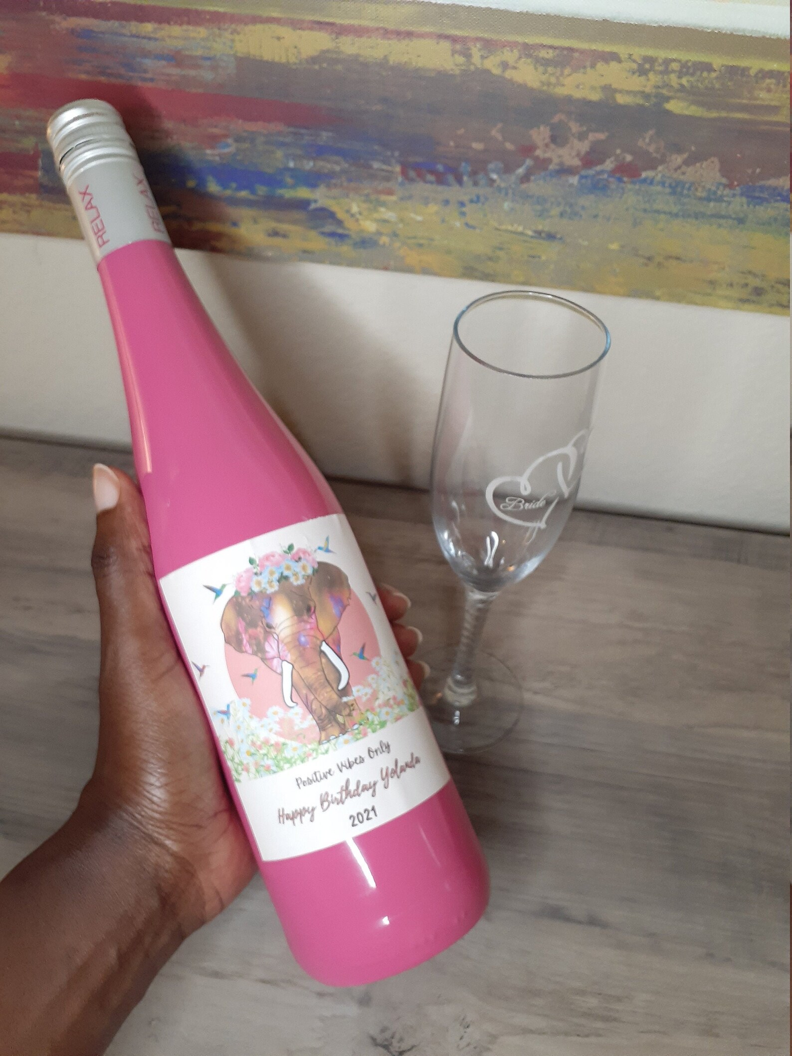 Elephant wine label Customizable wine label personal wine Etsy