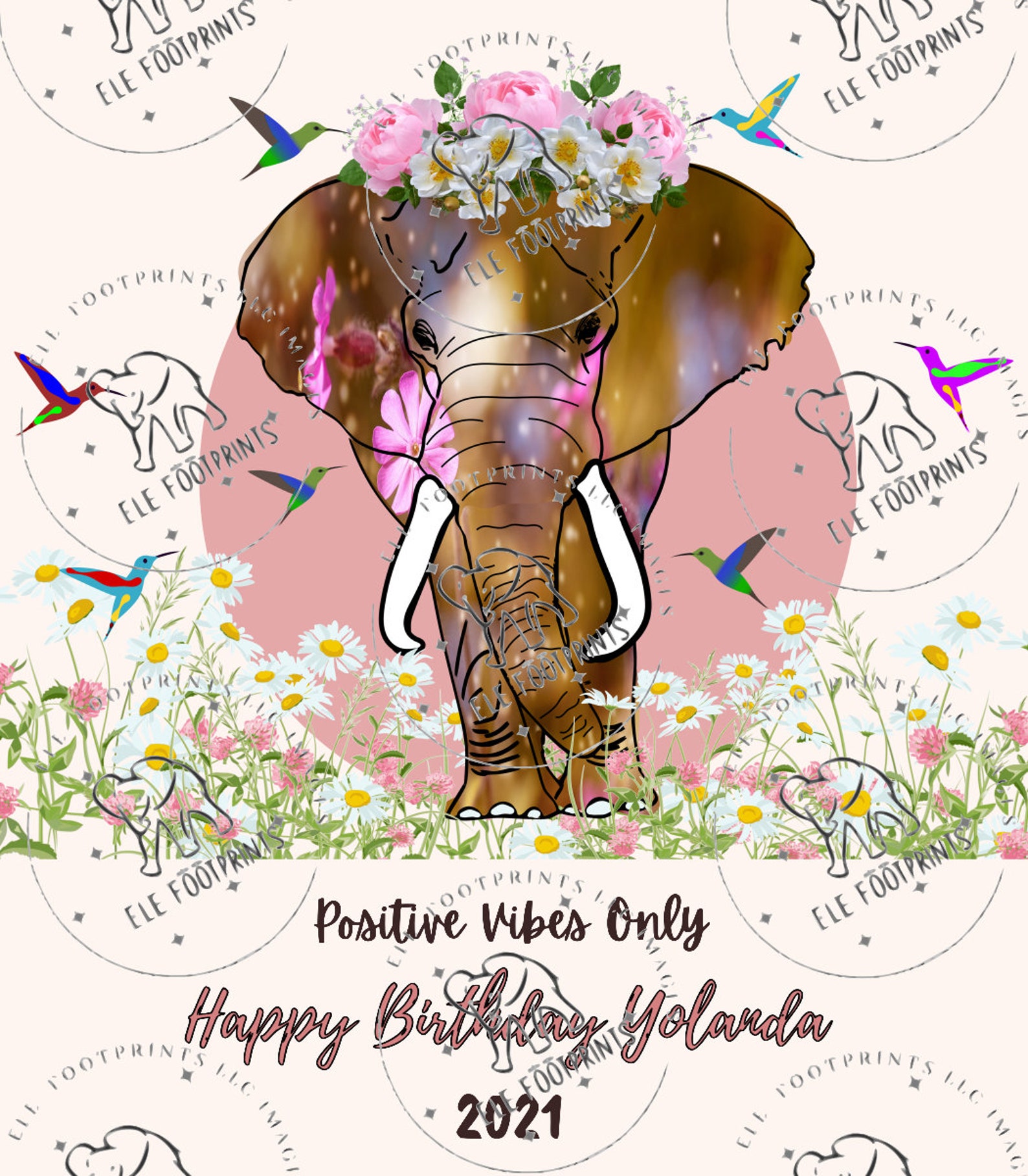 Elephant wine label Customizable wine label personal wine Etsy