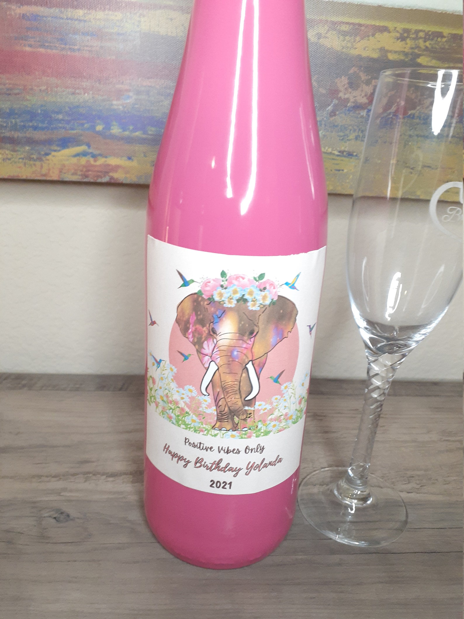 DIGITAL Elephant Wine Label Customizable Wine Label Personal Etsy