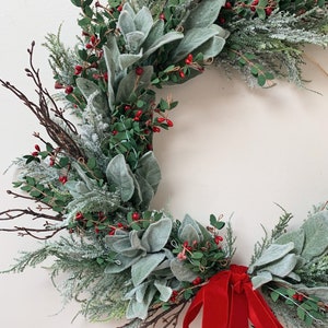 Holiday wreath, Christmas wreath, hoop wreath, berry wreath image 4