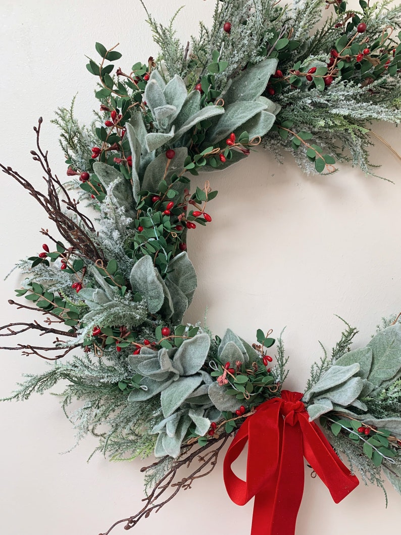 Holiday wreath, Christmas wreath, hoop wreath, berry wreath image 4