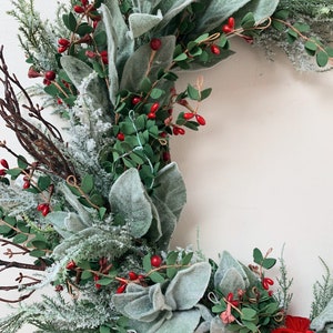 Holiday wreath, Christmas wreath, hoop wreath, berry wreath image 5