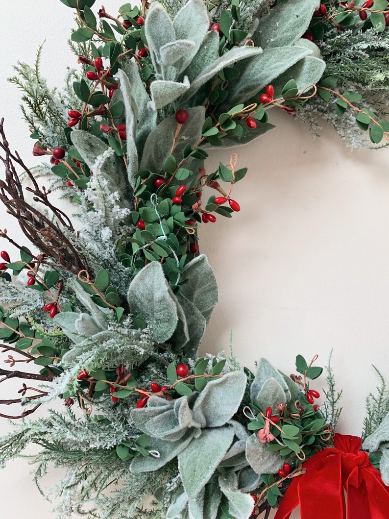 Holiday wreath, Christmas wreath, hoop wreath, berry wreath image 5