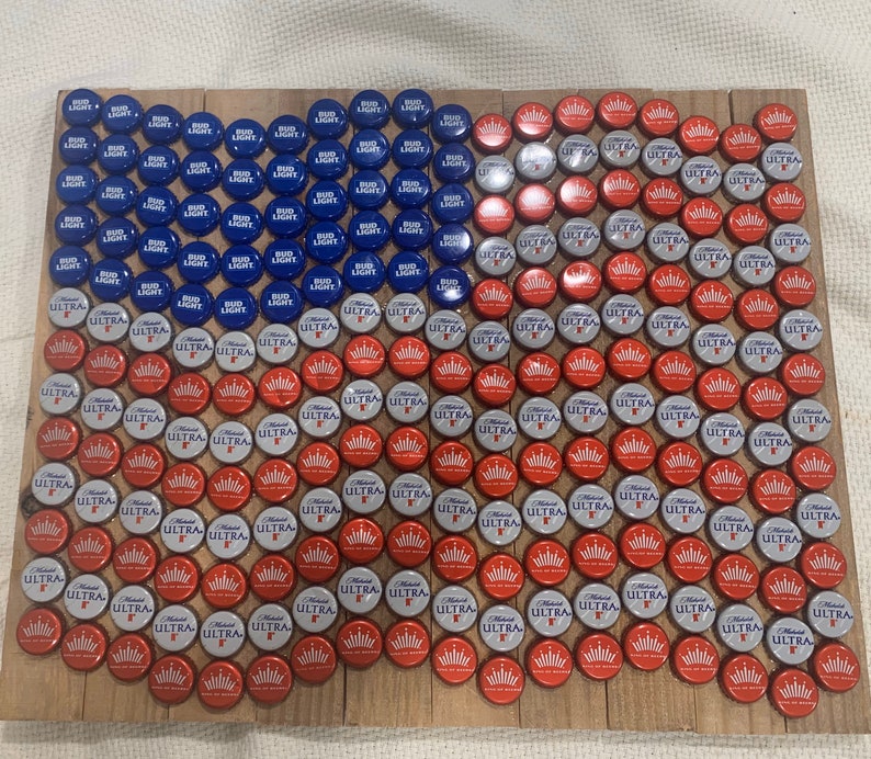 American Flag Bottle Cap Art Etsy