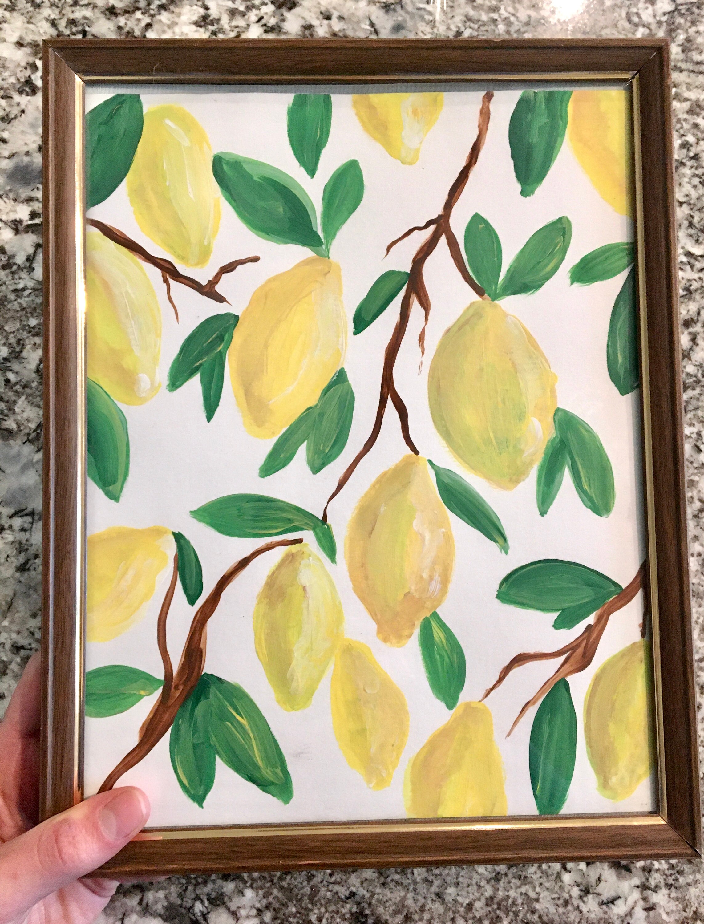 Lemon Painting Print Digital Print Wall Decor Nursery Etsy