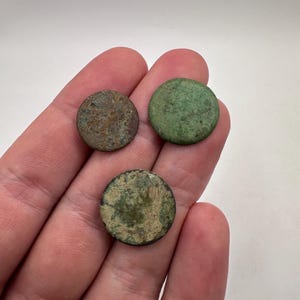 Civil War Era Dug Flat Buttons from campsite of  Battle of Winchester. Set of 3. Civil war memorabilia.