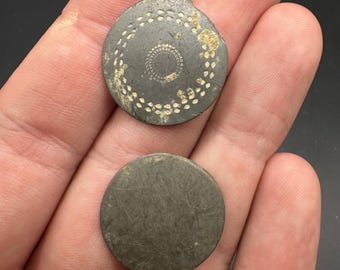 Silver Plated Civil War Era Button - Colonial Era Flat Buttons - Antique Buttons - Civil War Buttons - Relics - 1800s Buttons -Tombac Button