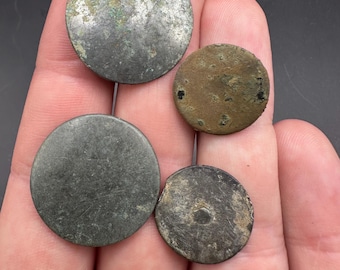 Civil War Era dug flat buttons - Colonial Era Flat Buttons - Antique Buttons - Civil War Buttons - Relics - 1800s Buttons - Tombac Button