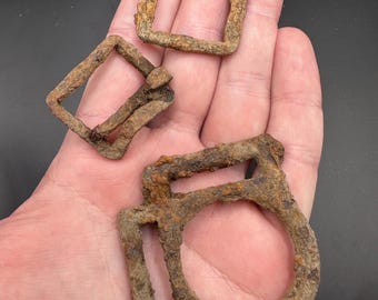 Civil War Era Dug Utility Buckles from campsite of Battle of Winchester. Set of 3.  Civil war memorabilia - Civil war artifacts.