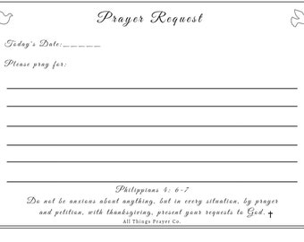 Packaged Prayer Request Cards