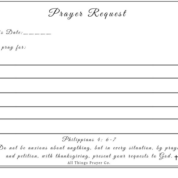 Packaged Prayer Request Cards