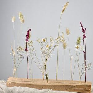 FlowerBar, wooden log and dried flowers