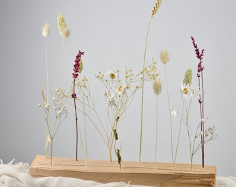 FlowerBar, wooden log and dried flowers