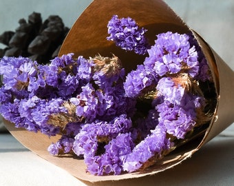 Fleurs séchées, statice violette