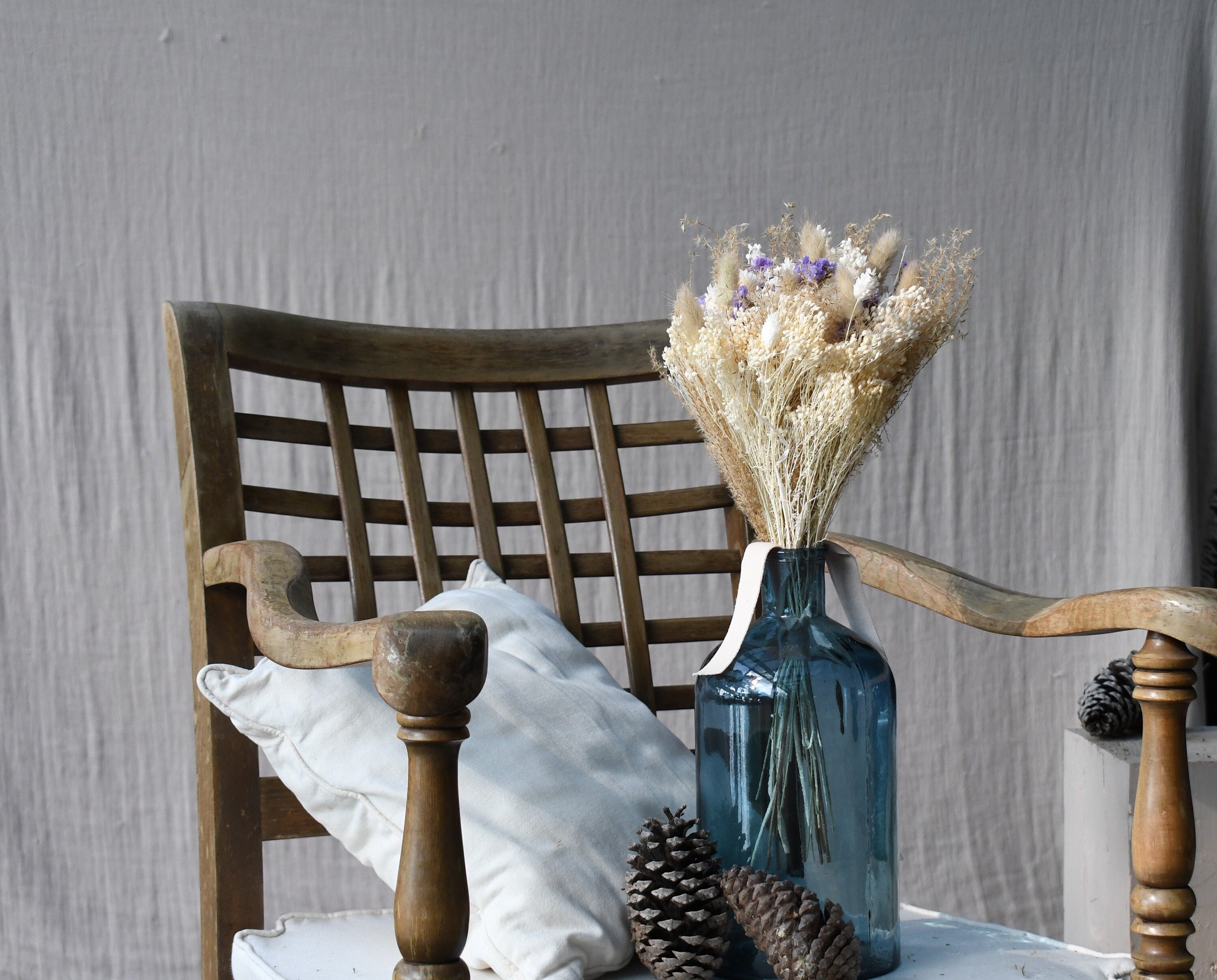 Bouquet Blanc Beige et Violet