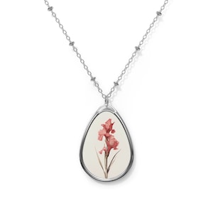 Flower Necklace for Women Gladiolus August Birth Month Flower Gift for Birthday Mother&#39;s Day Christmas Bridesmaids