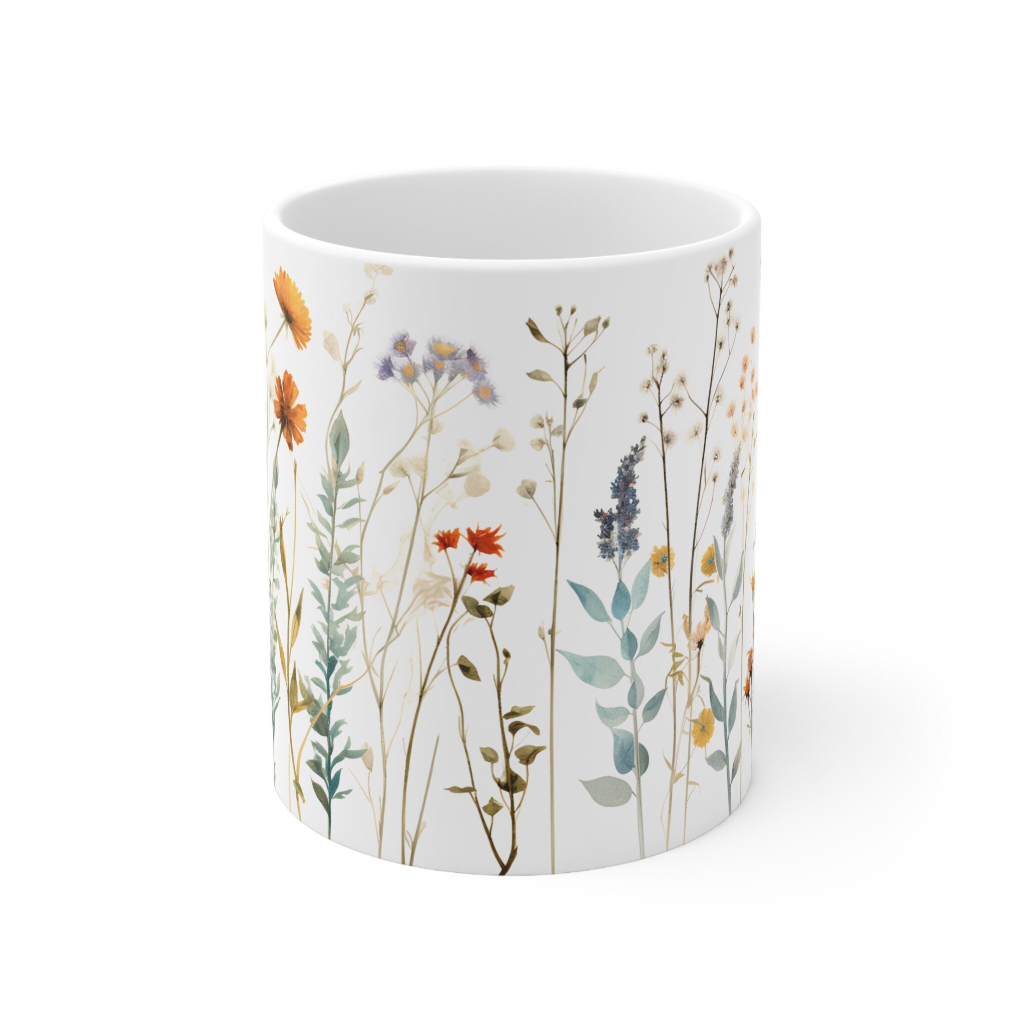 Wildflower Mug Boho Flower Design Flower Mug Nature - Etsy