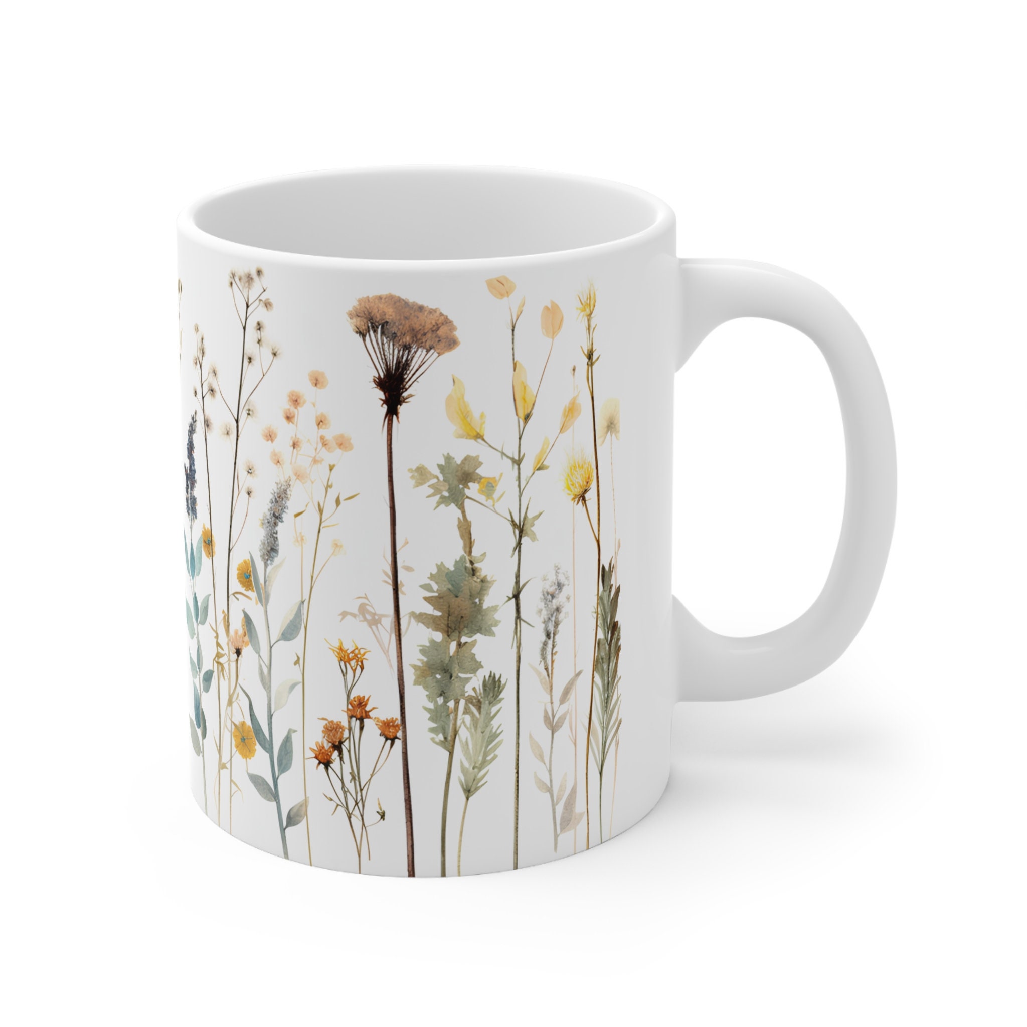 Wildflower Mug, Boho Flower Design, Flower Mug, Nature, Mother's Day ...
