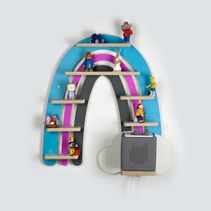 Rainbow Tonie shelf for the Toniebox and up to 34 figures