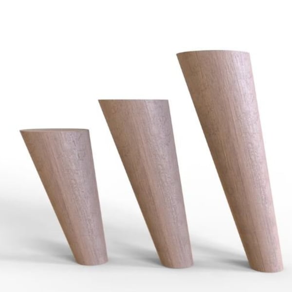 4Pcs of Angled Wooden Furniture Legs | Made of Beech Wood