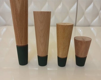 4Pcs of Tapered Wooden Furniture Legs | Made of Solid Beech Wood