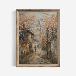 Vintage Denmark Spring Town Print: Europe Cityscape Oil Painting (Digital Download) | 148