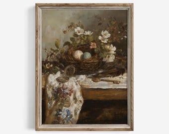 Cottagecore Bird Nest Still Life: Vintage Spring Printable Art (Digital Download) | 703